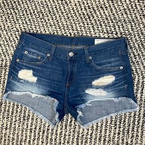 Rag & Bone Distressed Cut-Off Denim Shorts, Size 26, Color- Freeport